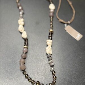 🌿 J. Jill Natural Stone Beaded Necklace – Earthy Boho Style